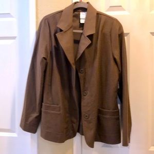 New, brown knit jacket.